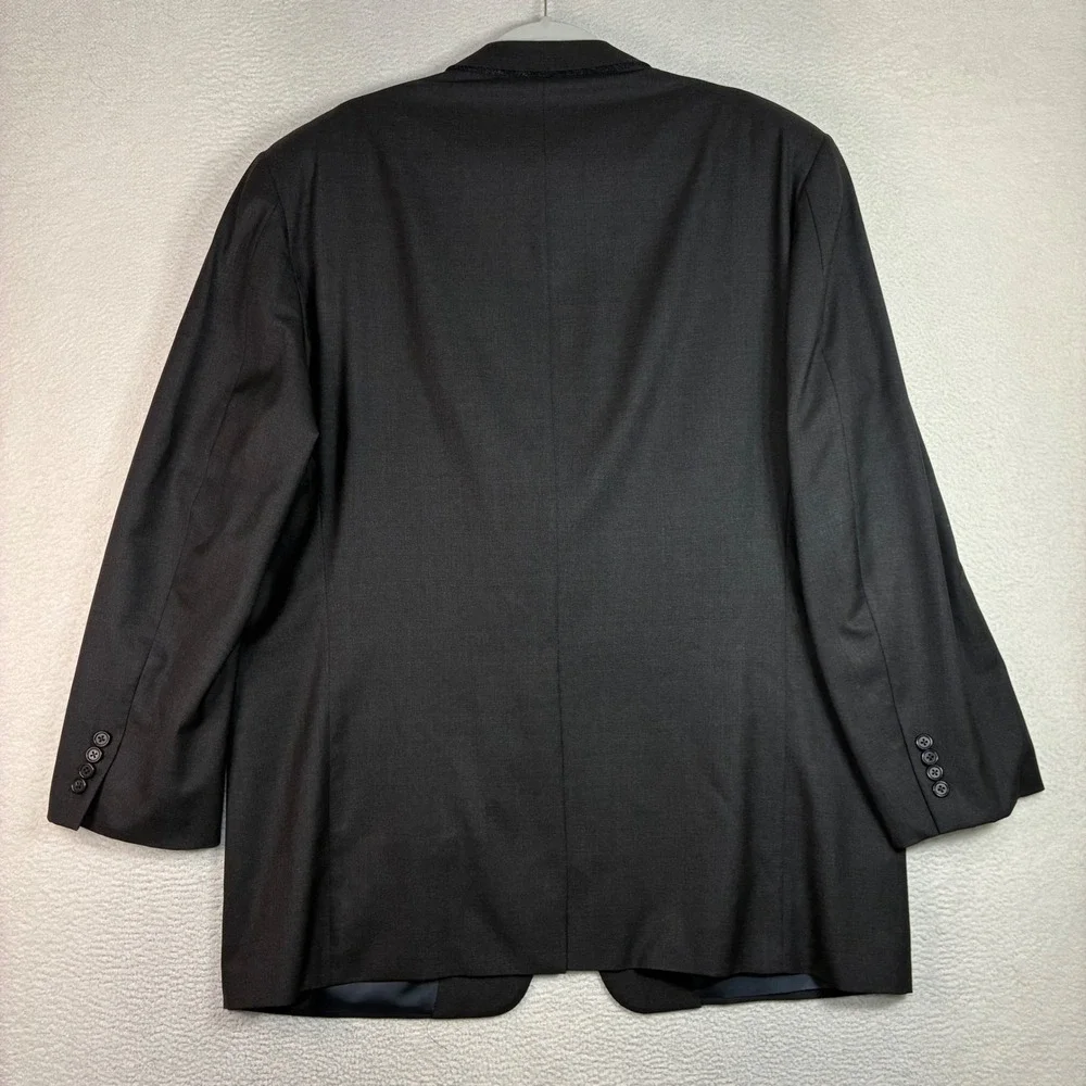 Hickey Freeman Loro Piana Blazer Men 48 Long Black Super 130s Wool Suit Jacket